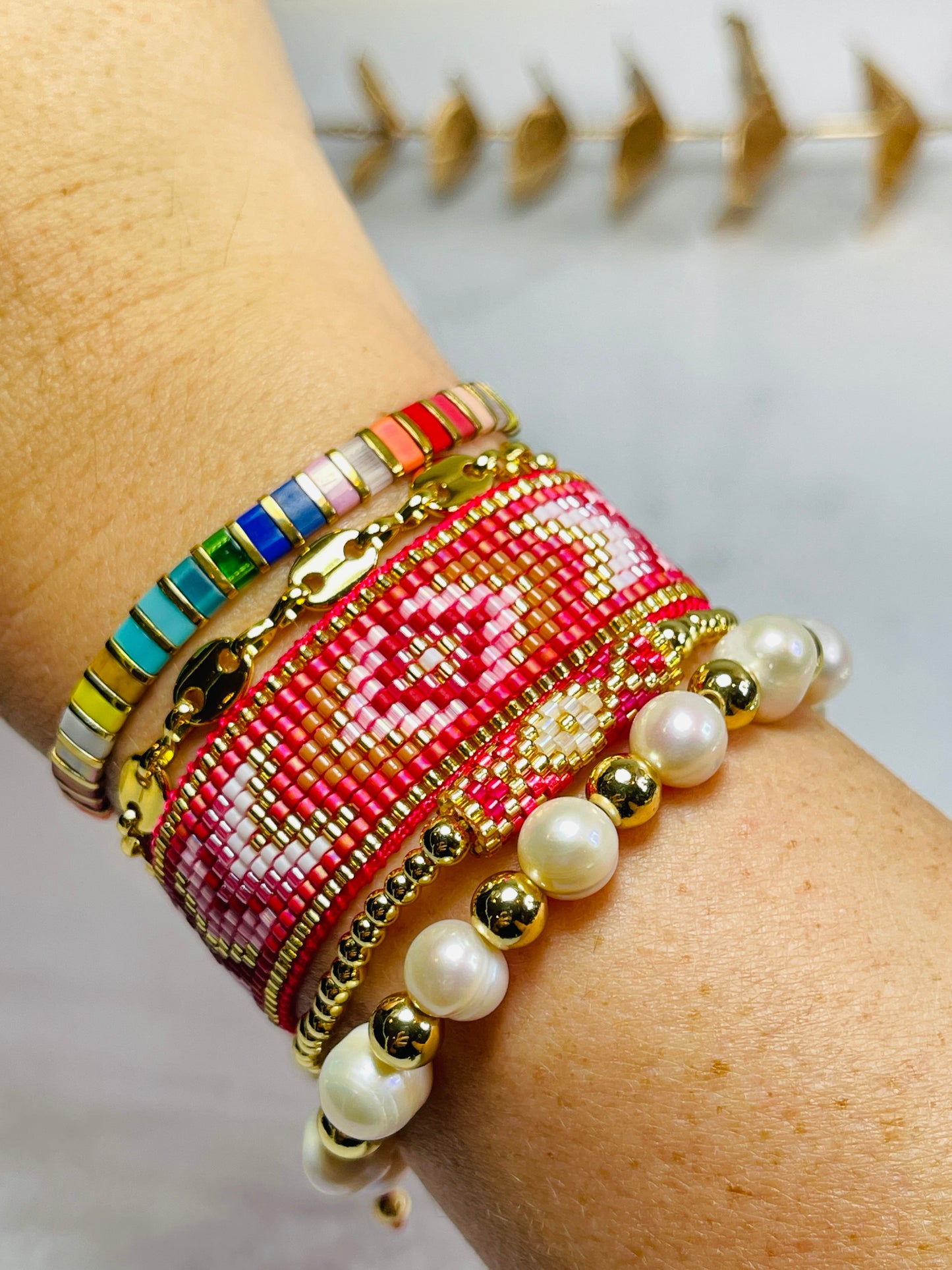 Pulsera Telar Pink Eye